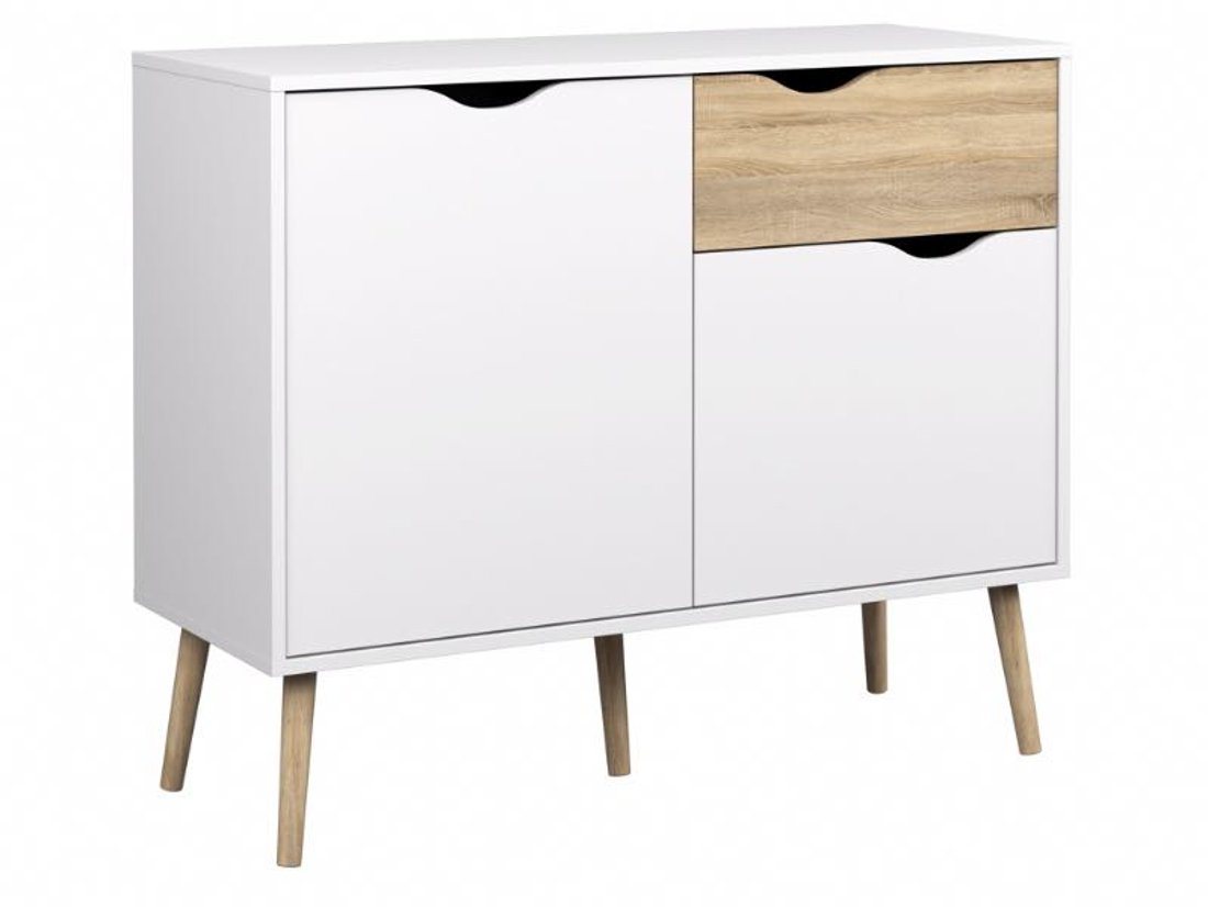 ebuy24 Sideboard Napoli Sideboard mit 1 Schublade und 2 Türen weiss von ebuy24