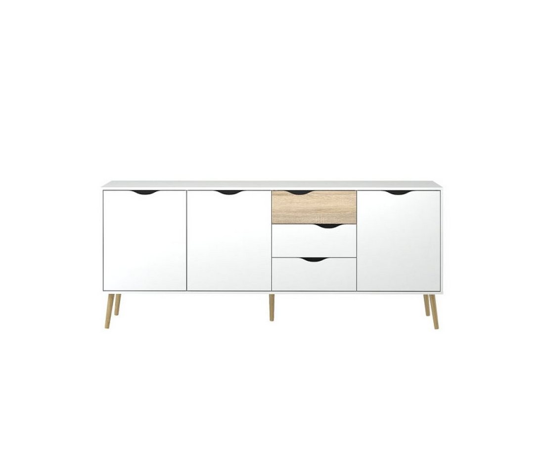 ebuy24 Sideboard Napoli sideboard mit 3 Türen und 3 Schubladen, wei von ebuy24