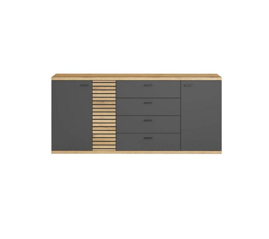ebuy24 Sideboard Norris Sideboard grau, Eiche dekor. von ebuy24