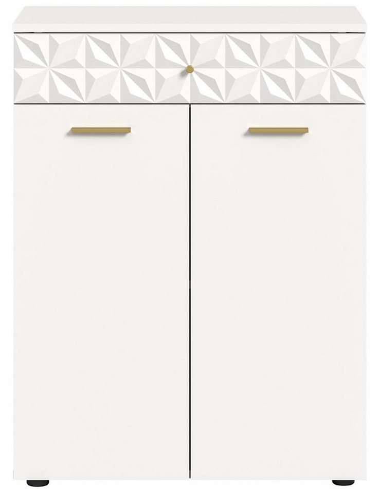 ebuy24 Sideboard Prisma Sideboard 2 Türen, 1 Schublade weiß. von ebuy24