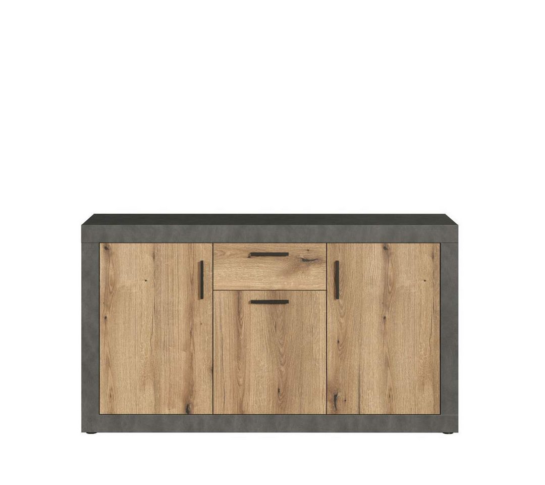 ebuy24 Sideboard Salvada Sideboard grau, Eiche dekor. von ebuy24