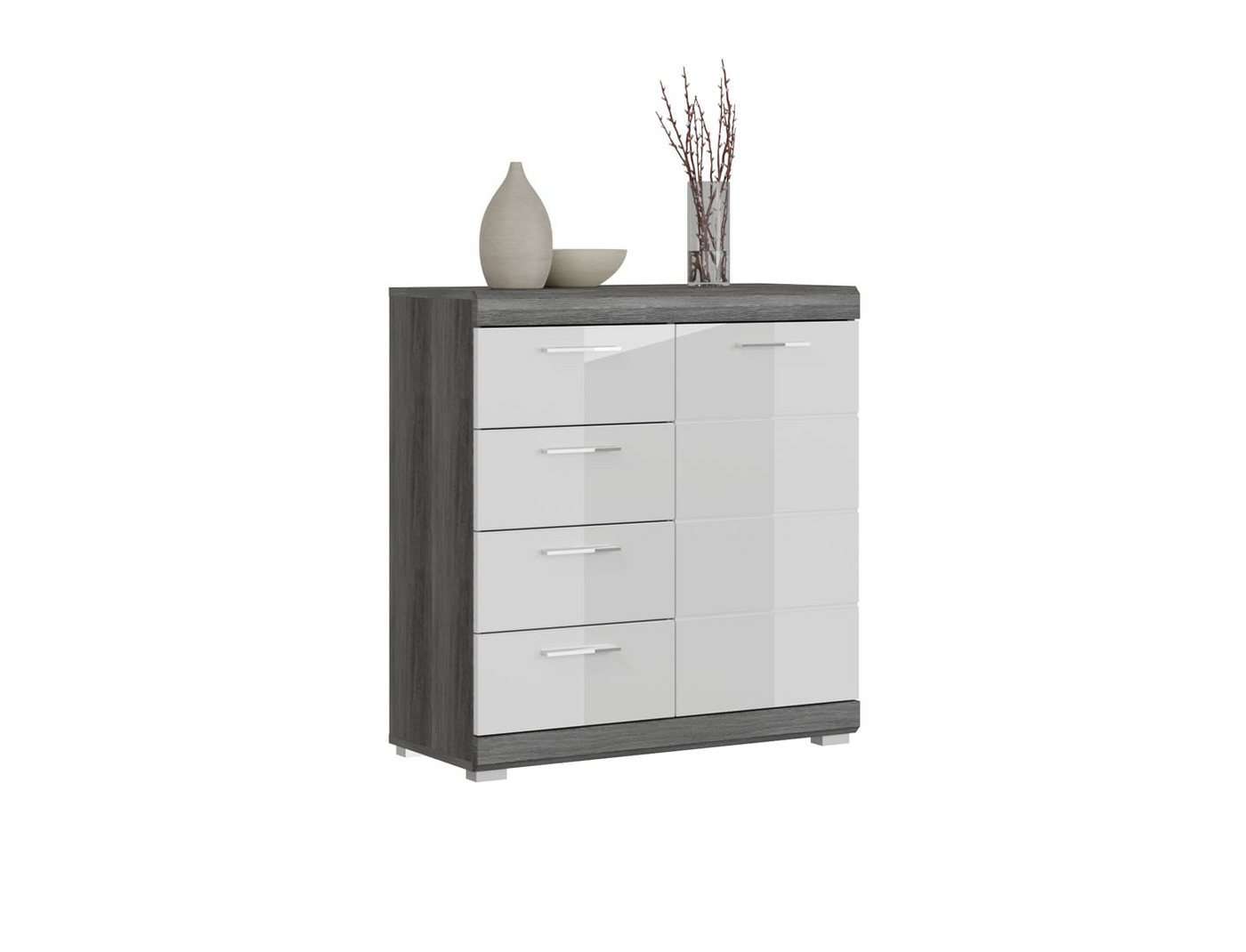 ebuy24 Sideboard Scout Sideboard 1 Tür, 4 Schubladen grau. von ebuy24