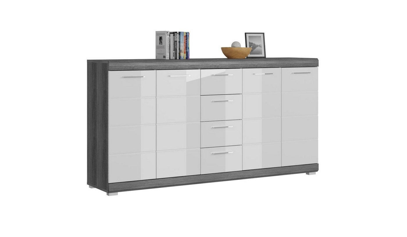 ebuy24 Sideboard Scout Sideboard 4 Türen, 4 Schubladen grau. von ebuy24