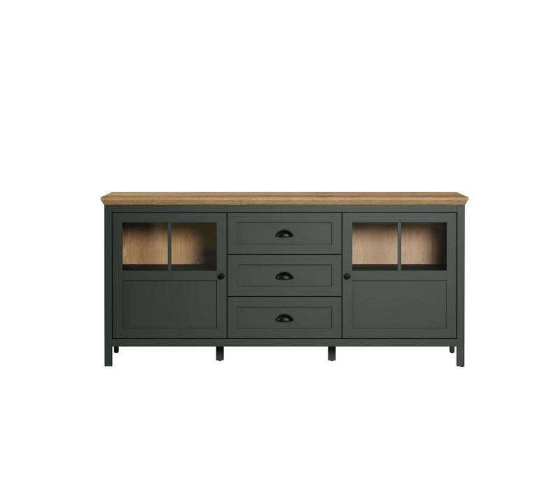 ebuy24 Sideboard Stanton Sideboard grün, Eiche dekor. von ebuy24