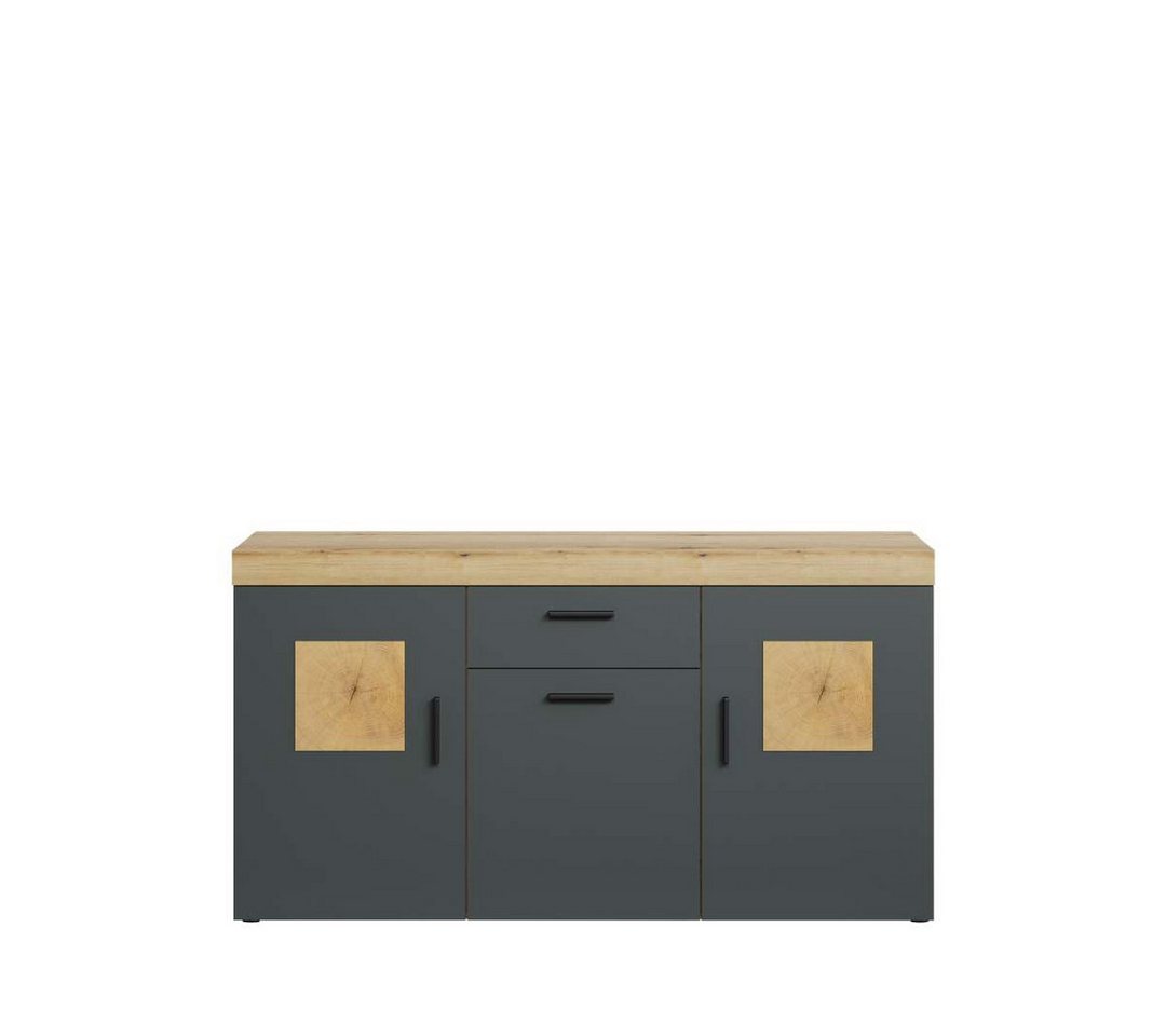 ebuy24 Sideboard Tyler Sideboard grau, Eiche dekor. von ebuy24