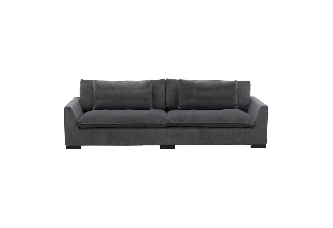 ebuy24 Sofa Durham Sofa 3 Personen Samt dunkel grau. von ebuy24