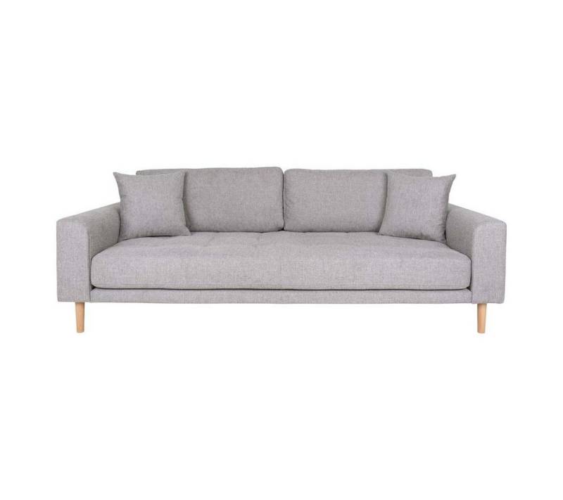 ebuy24 Sofa Lido Sofa 3 Personen mit 2 Kissen hellgrau. von ebuy24