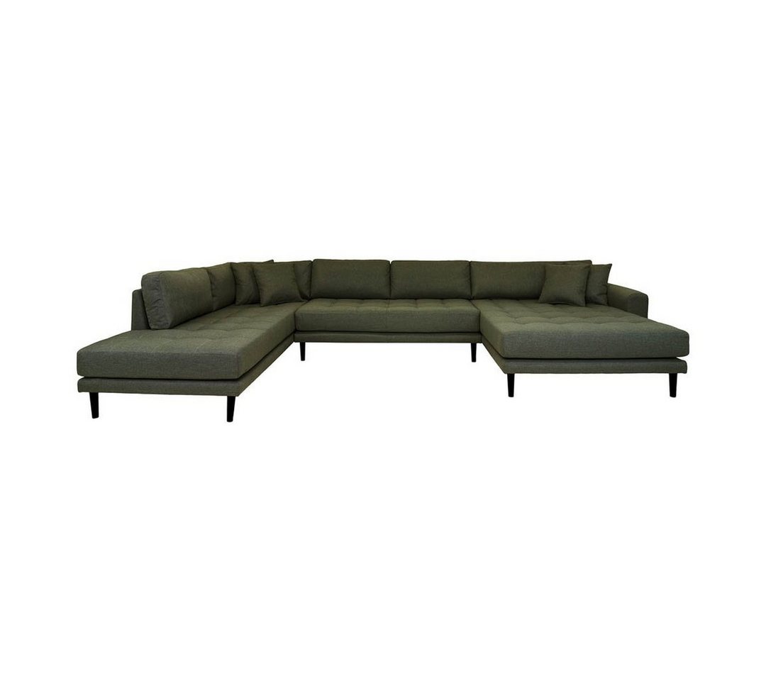 ebuy24 Sofa Lido Sofa Usofa rechts gewendet 4 Kissen grün., 1 Teile von ebuy24