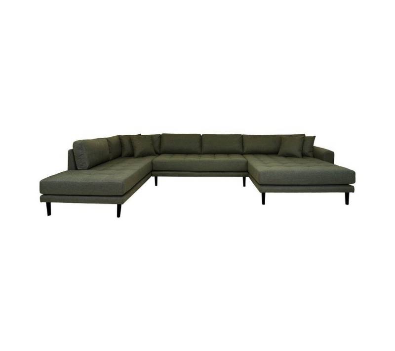 ebuy24 Sofa Lido Sofa Usofa rechts gewendet 4 Kissen grün., 1 Teile von ebuy24