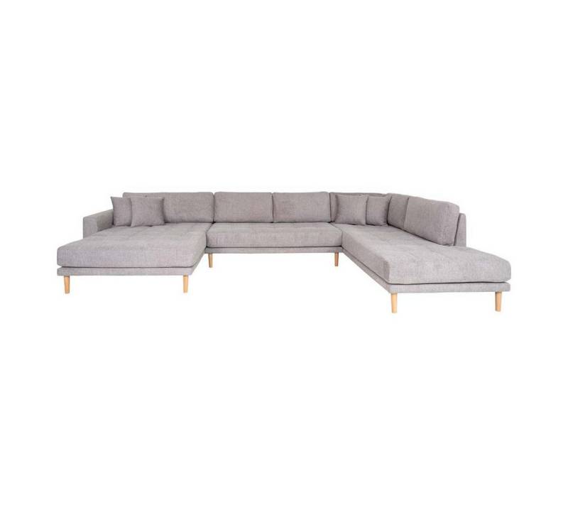 ebuy24 Sofa Lido Usofa links gewendet mit 4 Kissen hellgrau. von ebuy24