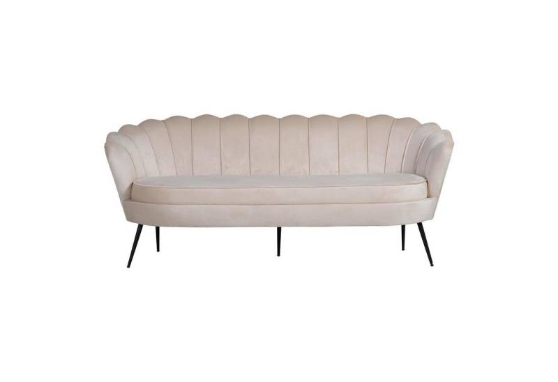 ebuy24 Sofa Nice Sofa 3 Personen velour beige., 1 Teile von ebuy24