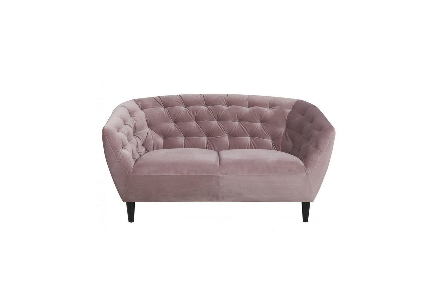 ebuy24 Sofa Rian 2 Personen Sofa rosa mit schwarzen Beinen., 1 Teile von ebuy24