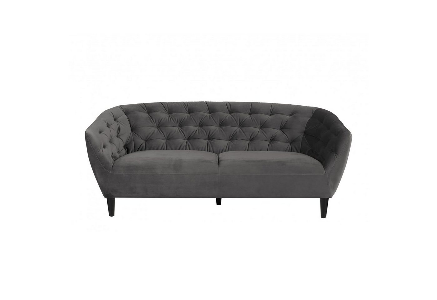 ebuy24 Sofa Rian 3 Personen Sofa dunkelgrau mit schwarzen Bein, 1 Teile von ebuy24