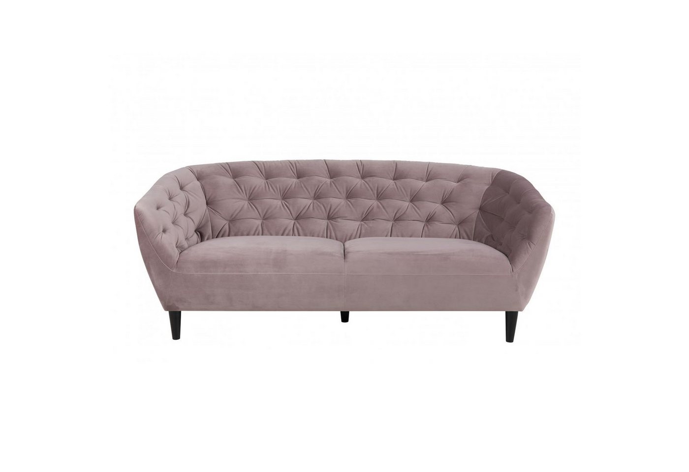 ebuy24 Sofa Rian 3 Personen Sofa rosa mit schwarzen Beinen., 1 Teile von ebuy24