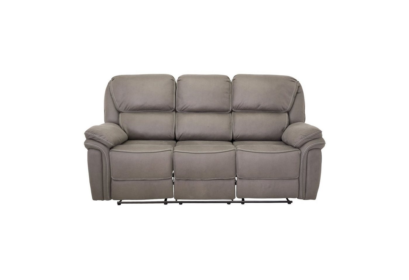 ebuy24 Sofa Saranda Sofa 3 Personen Recliner Kunstleder grau., 1 Teile von ebuy24