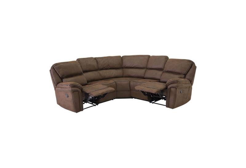 ebuy24 Sofa Saranda Sofa Ecksofa Recliner Kunstleder braun., 1 Teile von ebuy24