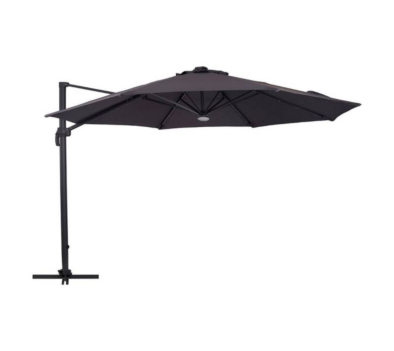 ebuy24 Sonnenschirm Torben Hängesonnenschirm Ø3,5M mit Solarlampe schw von ebuy24