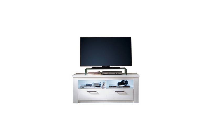 ebuy24 TV-Bank Gelito TV Tisch 2 Schubladen und 2 Ablagen, weiss von ebuy24