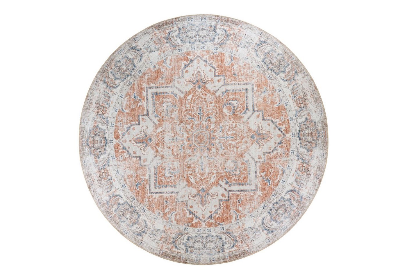 ebuy24 Teppich Havana Teppich Ø200 cm blau,orange., Höhe: 1 mm von ebuy24