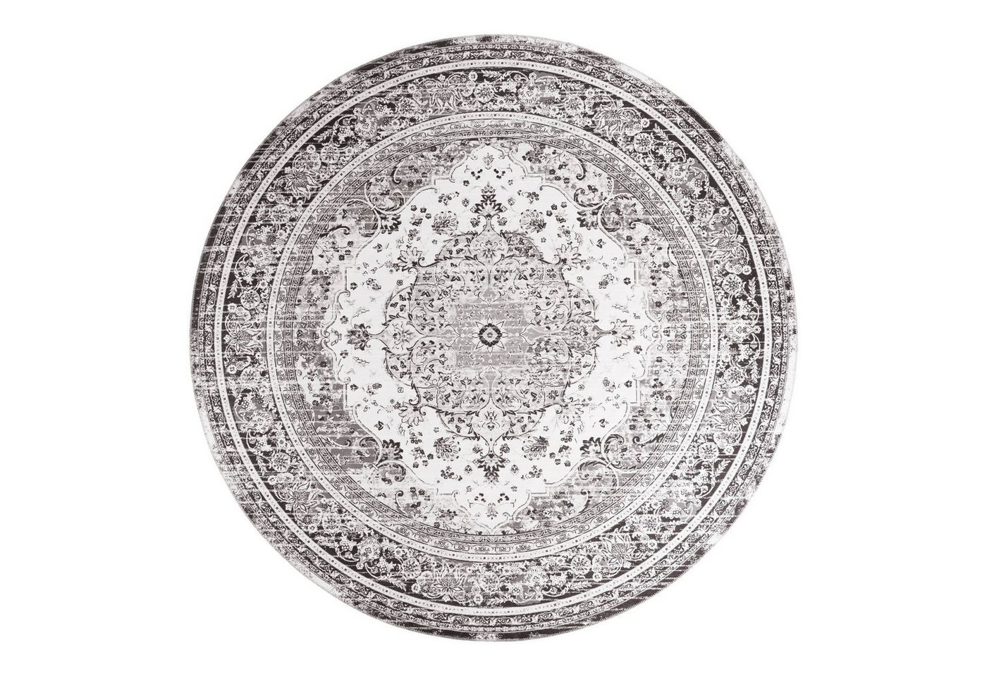 ebuy24 Teppich Havana Teppich Ø200 cm schwarz,weiß., Höhe: 1 mm von ebuy24