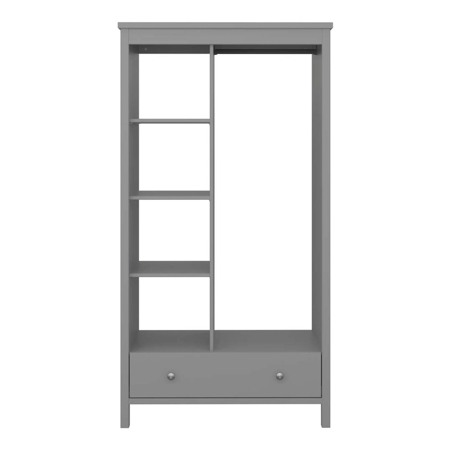 ebuy24 Tromsø Kleiderschrank ohne Türen 3 Ablagen 1 Schublade 1 Kleiderstange Grau ebuy24 Tromsø Kleiderschrank ohne Türen 3 Ablagen 1 Schublade 1 Kleiderstange Grau von ebuy24