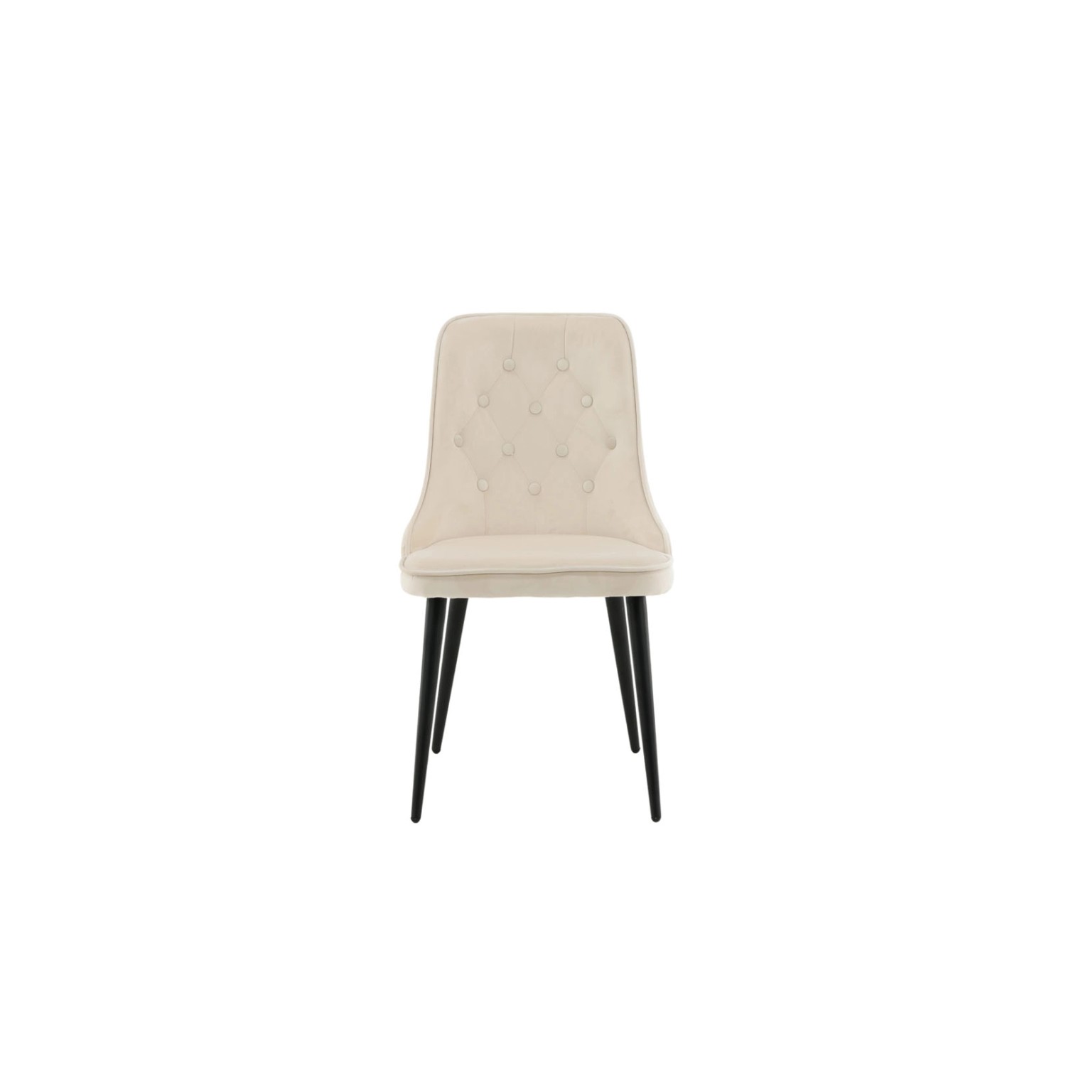 ebuy24 VelvetDeluxe Esszimmerstuhl Velour Beige Schwarz von ebuy24