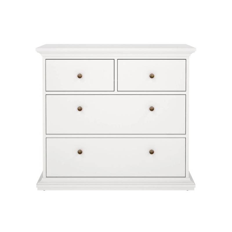 ebuy24 Venedig Kommode mit 2 Kleinen und 2 Grossen Schubladen Weiss von ebuy24