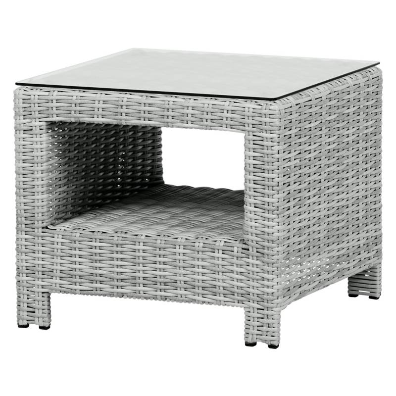 ebuy24 Vinor Beistelltisch mit Glasplatte Sand von ebuy24