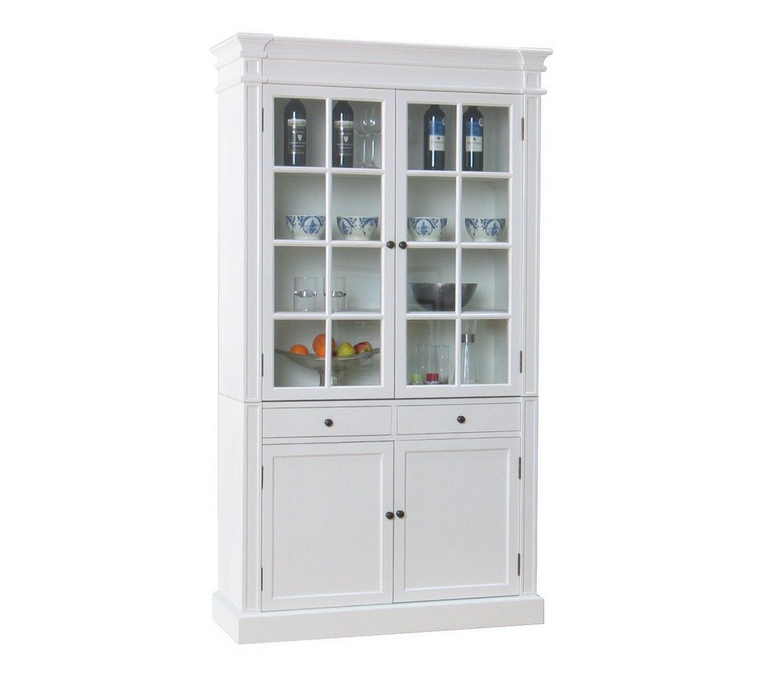 ebuy24 Vitrine Amaretta 2-Türig Vitrinen antik weiß, antik patine von ebuy24