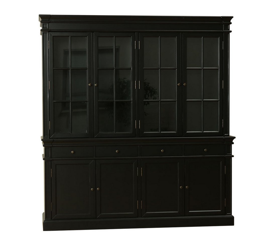 ebuy24 Vitrine Amaretta 4 türiger Vitrinenschrank schwarz, antik von ebuy24