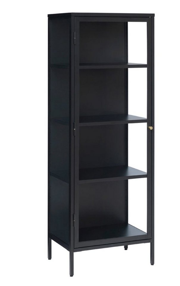 ebuy24 Vitrine Carmel Vitrinenschrank 1 Glastür schwarz. von ebuy24