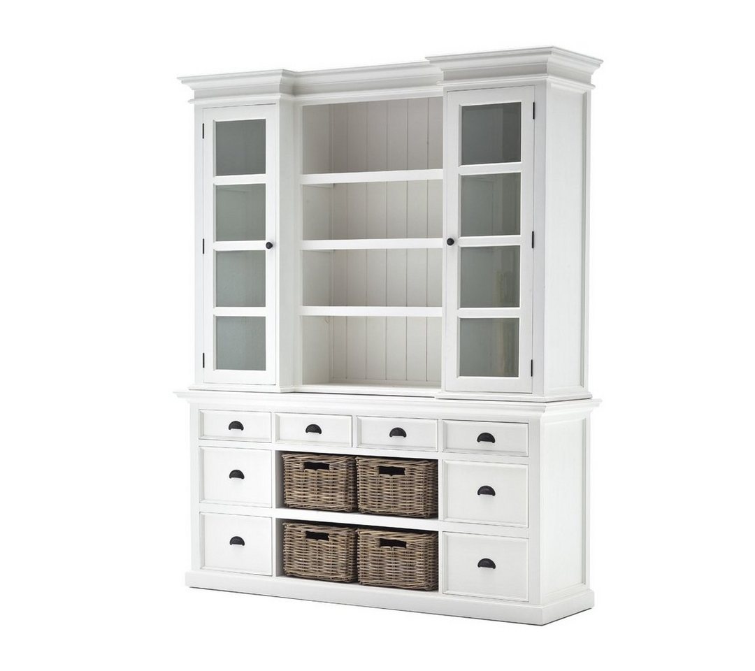 ebuy24 Vitrine Halifax Vitrinenschrank mit 2 Glastüren, 8 Schubla von ebuy24