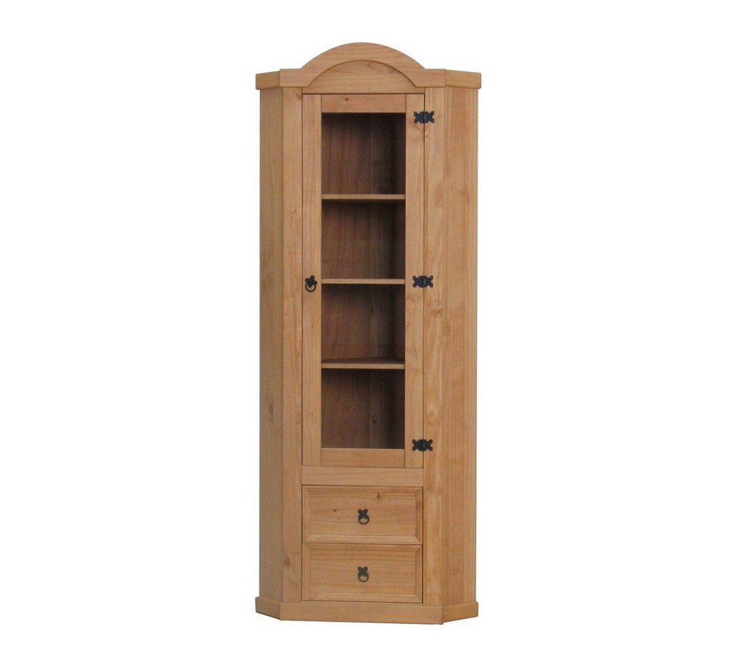 ebuy24 Vitrine New Mexico Eckschrank mit 1 Glastür und 2 Schublad von ebuy24