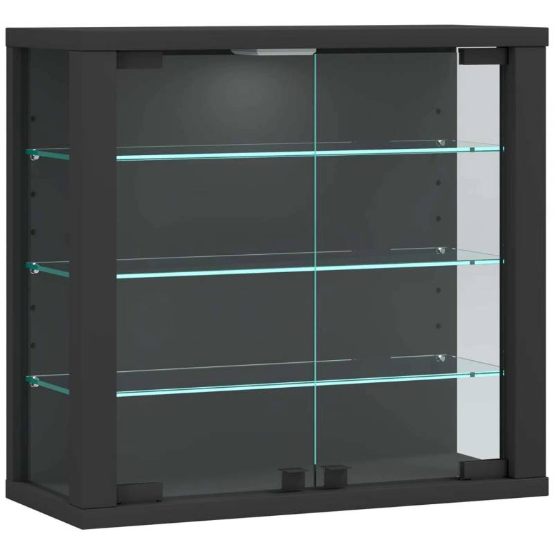 ebuy24 VitrosaS Vitrinenschrank Wandhängend 2 Glastüren Anthrazit von ebuy24