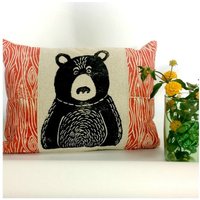 Schwarzer Bär Kissen - Ihre Wahl Der Holzmaserung Farbe Schwarzer Bär Kissen - Ihre Wahl Der Holzmaserung Farbe von ecarlateboutique