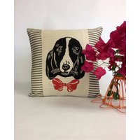 Springer Spaniel Kissen Handblockdruck Hundekissen von ecarlateboutique