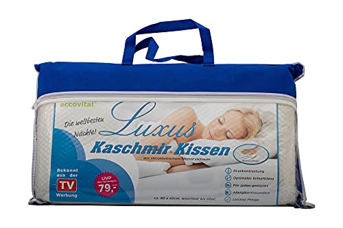 eccovital Cashmere Kissen Viscoelastischer Memory Schaum Nackenstützkissen 40 x 80 cm von eccovital