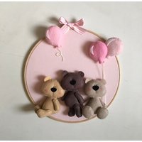 Babyzimmer Dekor, Personalisierte Ornament, Filz Handwerk, Bär, Kinderzimmer Baby Mädchen Dekor von ecerceStore