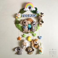 Personalisierter Filzanhänger, Baby Junge, Filz Geschenk, Babyzimmer, Kinderzimmer Dekor, Ornament von ecerceStore