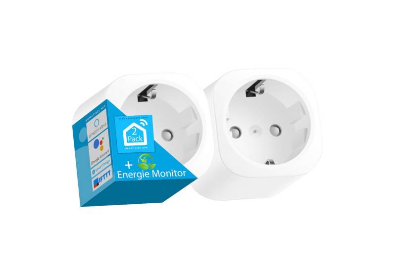 echos WLAN-Steckdose Eco-4072, max. 3680 W, Spar-Set, Steuerung per App,Alexa/ Google kompatibel,WLAN, 2.4 GHz,Max. 16A von echos