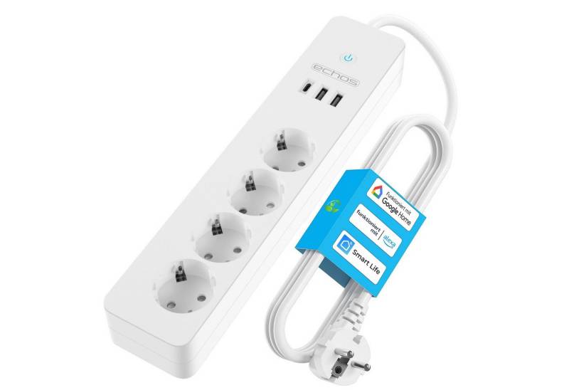 echos WLAN-Steckdose Eco-4130, max. 3680 W, Packung, 1-St., Steuerung per App, Alexa/Google kompatibel, Max. 16A, 2.0 Meter Kabel von echos