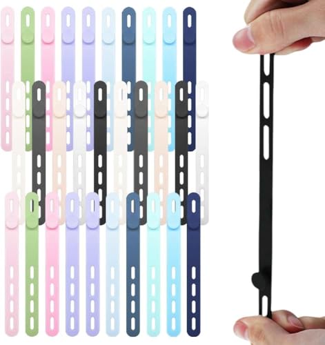 2025 Neu Silikon Kabelbinder Colourful, Wiederverwendbar Kabel Organizer,Cable Organizer, Kabelbinder WiederverschließBar, für Datenkabel, Ladekabel, Netzwerkkabelaufbewahrung (30) von eclato