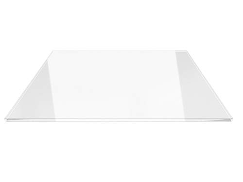 Quadrat 100x100cm - Funkenschutzplatte Kaminbodenplatte Glasplatte f. Kaminofenunterlage (Quadrat 100x100cm mit Silikon-Dichtung) von ecofoxx
