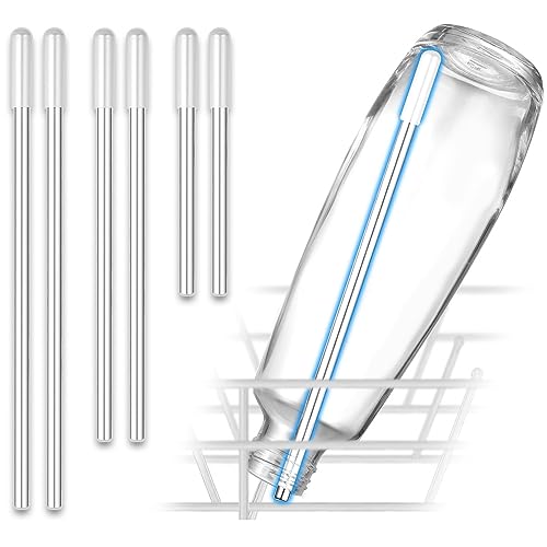 ecooe 6er-Set Spülmaschineneinsatz für SodaStream Flaschen, universeller Flaschenhalter mit verlängerter Silikonkappe für Weizengläser, Sektgläser, Biergläser. 3 Längen (26,7 cm, 23 cm, 15 cm) von ecooe