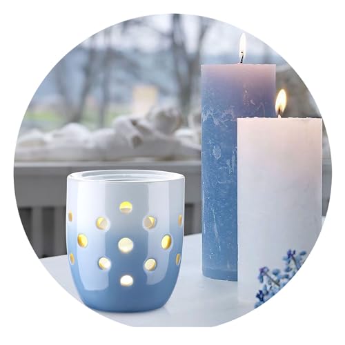 ecooe Aromalampe Teelichthalter Duftlampe aus Keramik Löffel Aroma Diffuser,Farbverlauf blau von ecooe