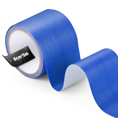 ecooe PE Planenband, Reparaturklebeband 5M x 8CM, Wasserdichtes Klebeband für Zelt, Sonnenschirms, Pavillon, Plane, lkw abdeckplane, Markise, Awning, Zelt Reparaturband Blau von ecooe