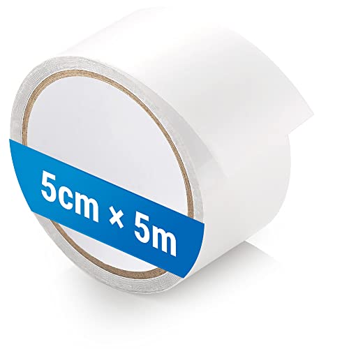 ecooe Planenband, Reparaturklebeband für Gewebeplanen, Zelt Klebeband 5CM X 5M, Reparaturklebeband für LKW abdeckplane, Markise, Transparent von ecooe