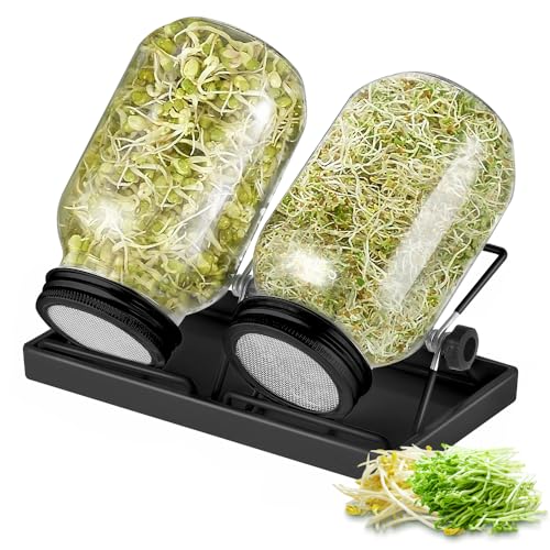 ecooe Sprossen Keimglas Schwarz 2er Set keimgläser für Sprossenglas Sprouting jar mit 1 Wasserschale 2 Filtergitterabdeckungen aus Edelstahl 304 und 2 Ständer ecooe Sprossen Keimglas Schwarz 2er Set keimgläser für Sprossenglas Sprouting jar mit 1 Wasserschale 2 Filtergitterabdeckungen aus Edelstahl 304 und 2 Ständer von ecooe