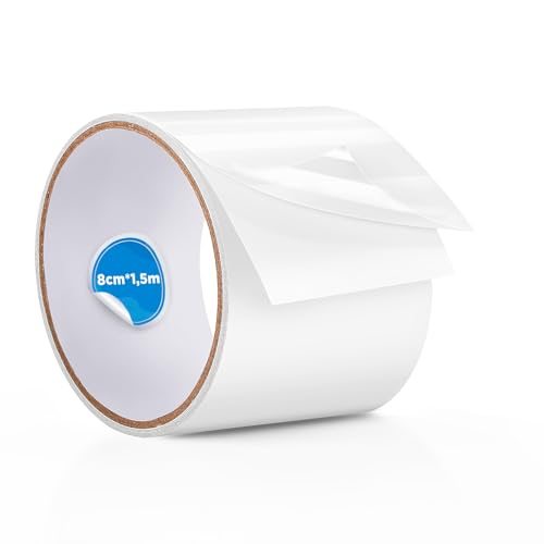 ecooe TPU Reparaturband 8cm*150cm, Wasserdichtes Klebeband für Pool, Luftmatratze, Trampolin, Schlauchboot, Luftbett, Hüpfburg, Wasserball, Schwimmring, Pool Flicken, Farbe Transparent von ecooe