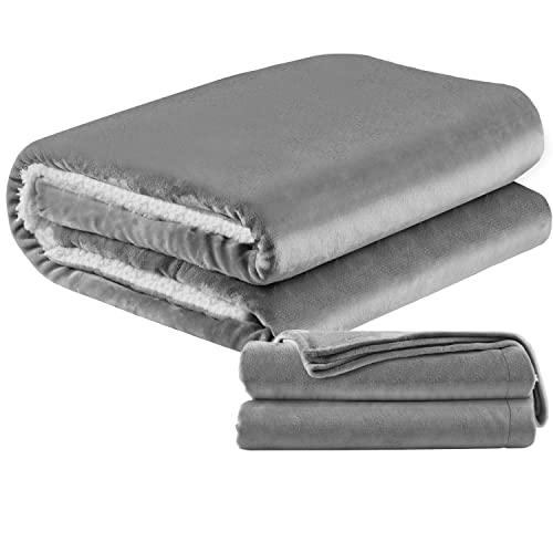 ecosa Kuscheldecke flauschig 150 x 200 cm | Fleecedecke | Tagesdecke | Sofadecke | Wohndecke | Überwurfdecke | Kuschel Decke | Warmhaltedecke | Kuscheldecke warm (150x200 cm Grau/Weiß) von ecosa